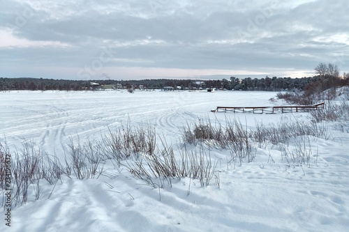 Frozen lake landscape © Gudellaphoto