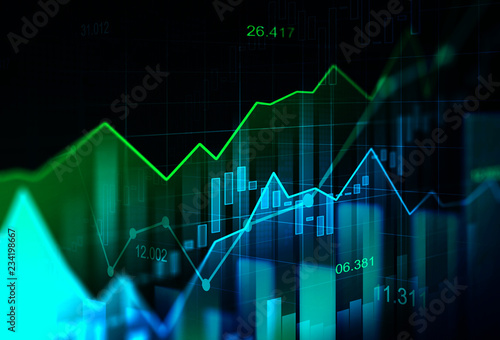 Stock market or forex trading graph in graphic concept suitable for financial investment or Economic trends business idea and all art work design. Abstract finance background