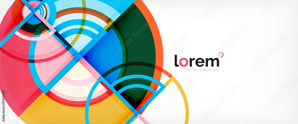 Circle abstract background, bright colorful round geometric shapes Circle abstract background, bright colorful round geometric shapes