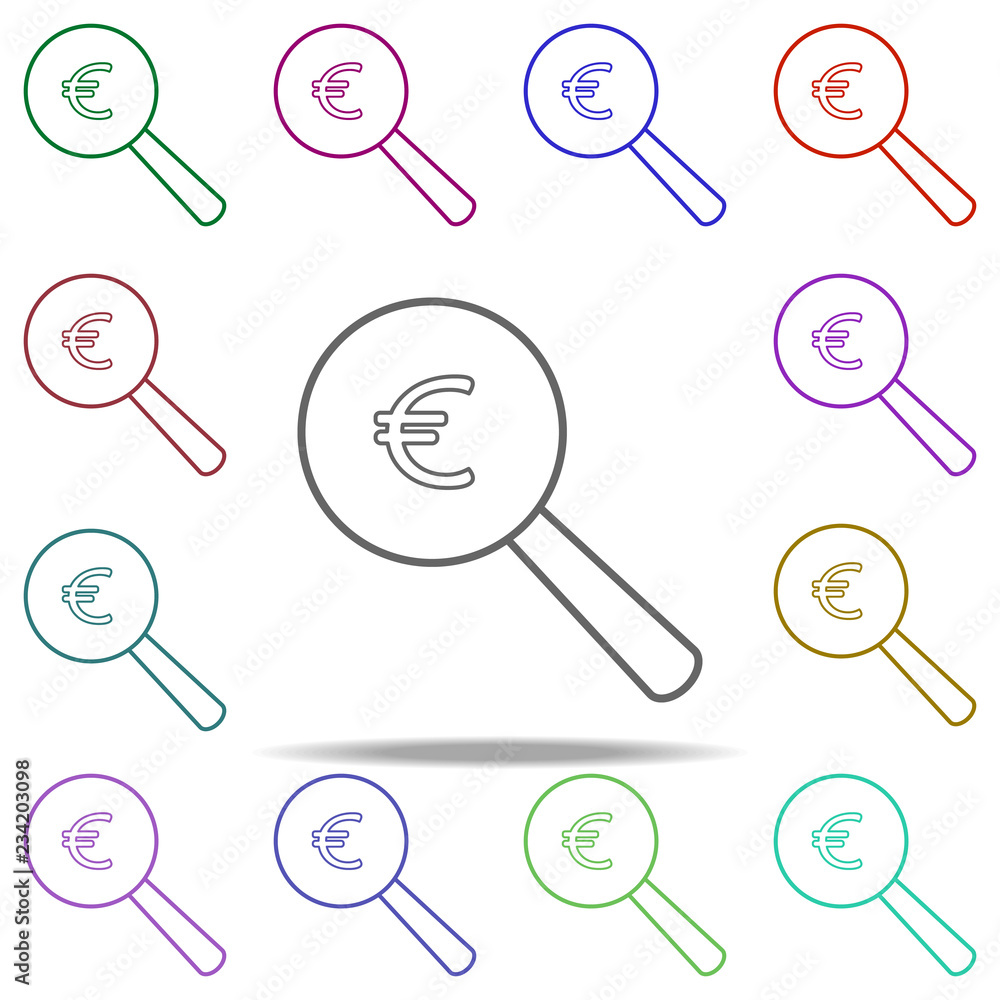 seeking the euro line icon. Elements of Bank in multi color style icons. Simple icon for websites, web design, mobile app, info graphics seeking the euro line icon. Elements of Bank in multi color style icons. Simple icon for websites, web design, mobile app, info graphics