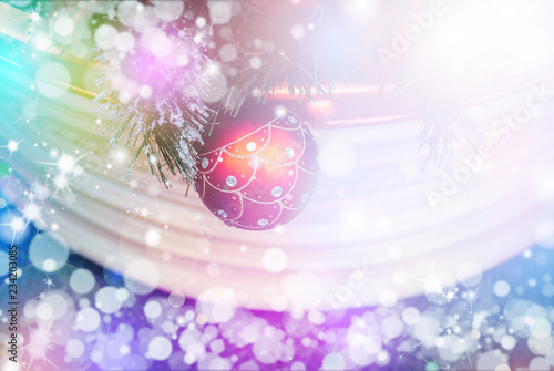 Christmas decorations on bokeh light background © joeycheung