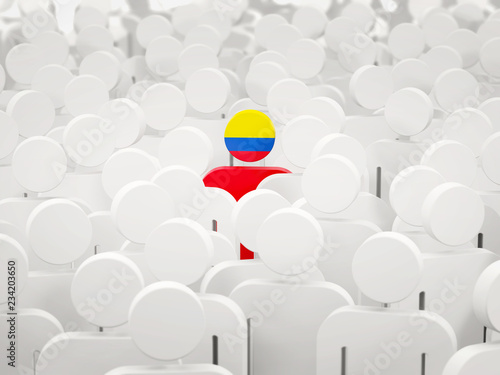 Man with flag of colombia in a crowd