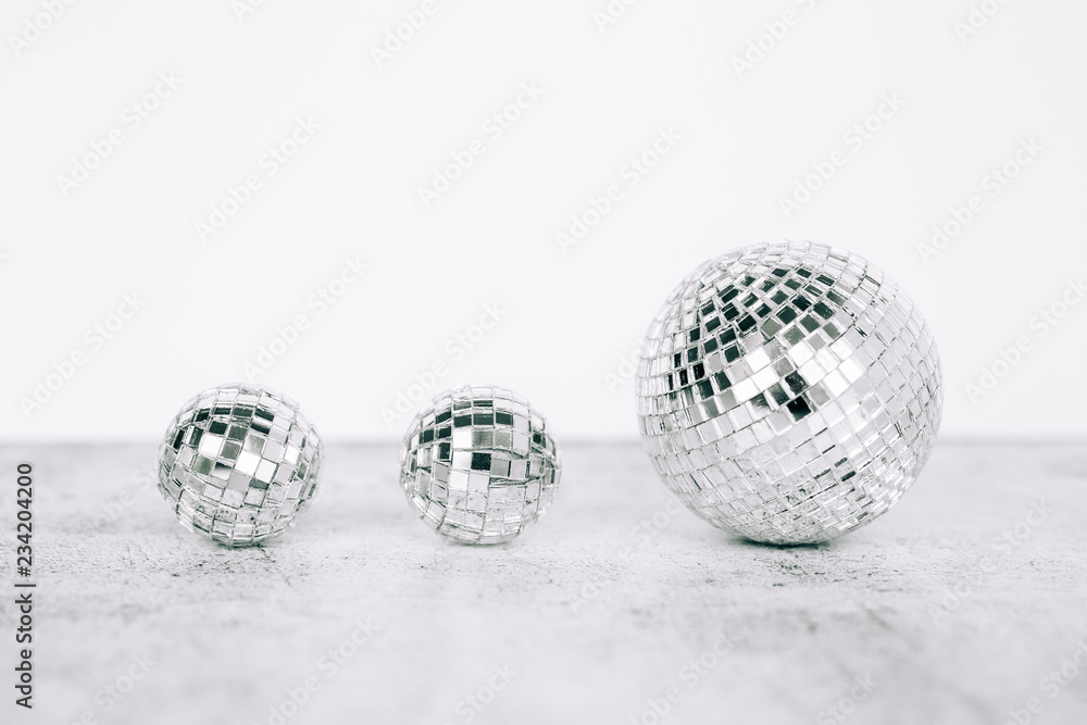 Silver Mirrored Disco Ball Christmas Ornaments Silver Mirrored Disco Ball Christmas Ornaments