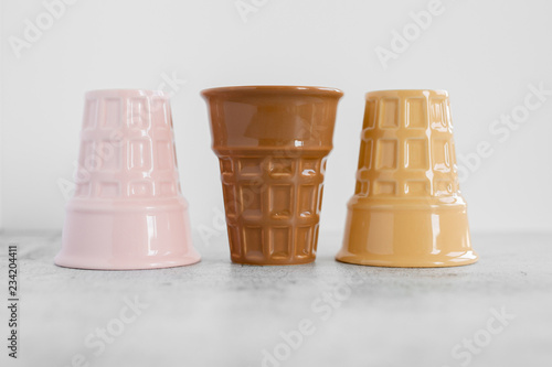 Ceramic Neapolitan Ice Cream Cones