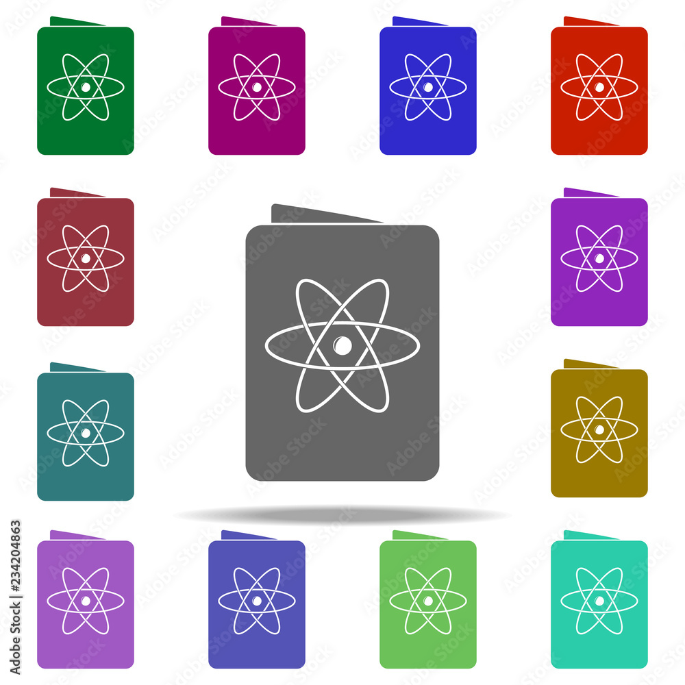 book on physics icon. Elements of University life in multi color style icons. Simple icon for websites, web design, mobile app, info graphics book on physics icon. Elements of University life in multi color style icons. Simple icon for websites, web design, mobile app, info graphics