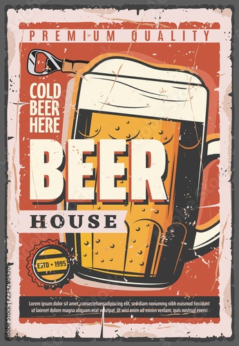 Pub or bar poster, beer tankard