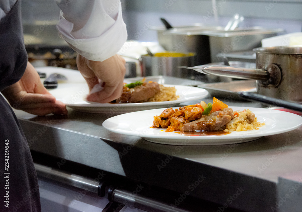 Chef preparing food, meal, in the kitchen, chef cooking, Chef decorating dish, closeup, .Chef preparing food, meal, in the kitchen, chef cooking, Chef decorating dish, closeup, . Chef preparing food, meal, in the kitchen, chef cooking, Chef decorating dish, closeup, .Chef preparing food, meal, in the kitchen, chef cooking, Chef decorating dish, closeup, .