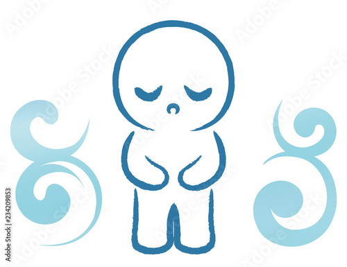 お腹を押さえる-05