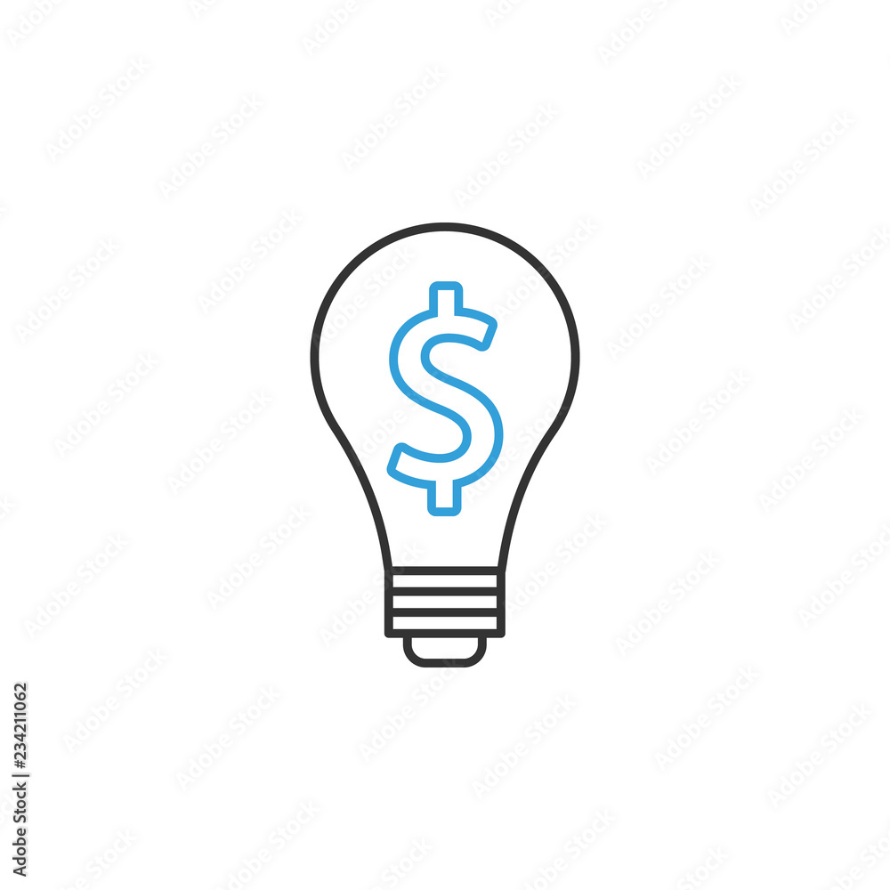 finance, light bulb 2 colored line icon. Simple colored element illustration. light bulb icon outline symbol design from finance set finance, light bulb 2 colored line icon. Simple colored element illustration. light bulb icon outline symbol design from finance set