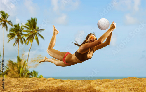 Female volleyball beach  player