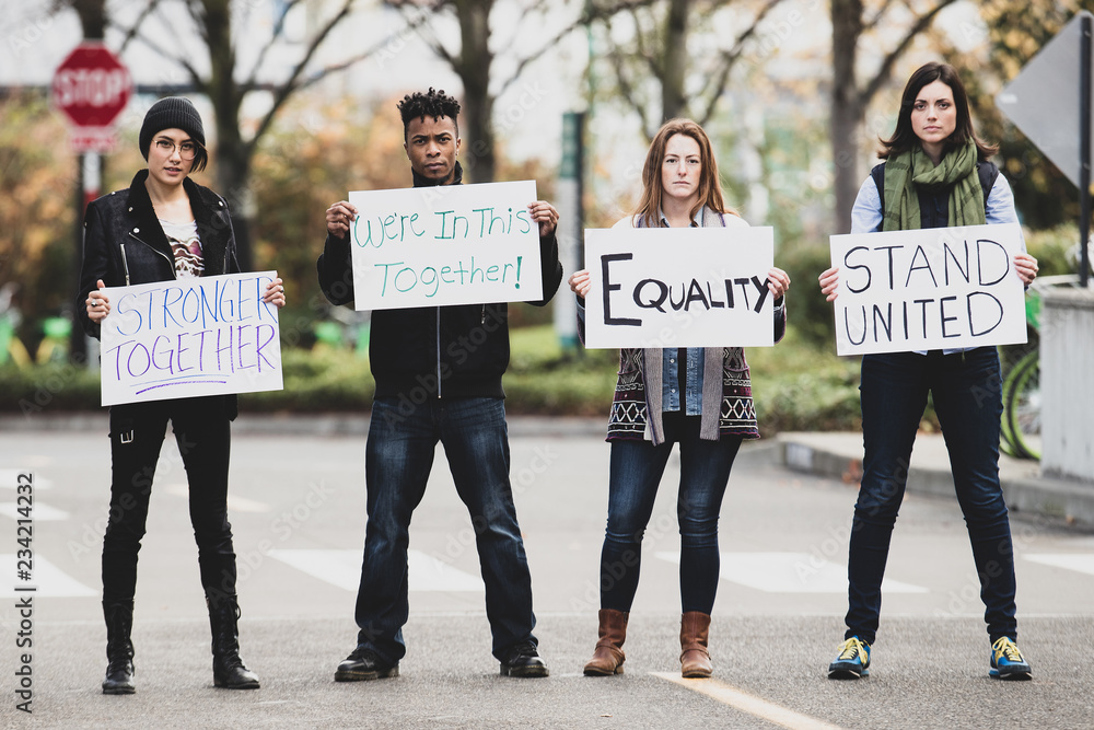 Fotografie Group of people protesting