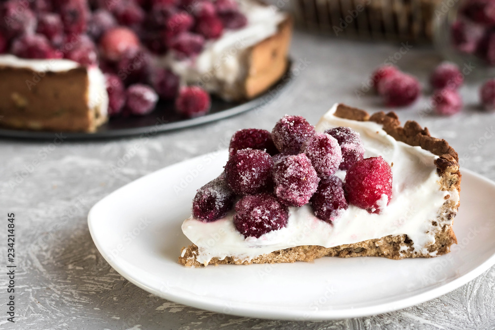 Cranberry meringue with cream cheese for the New Year's table Cranberry meringue with cream cheese for the New Year's table
