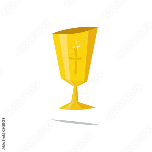 Grail holy.Vector Chalice flat Illustration.