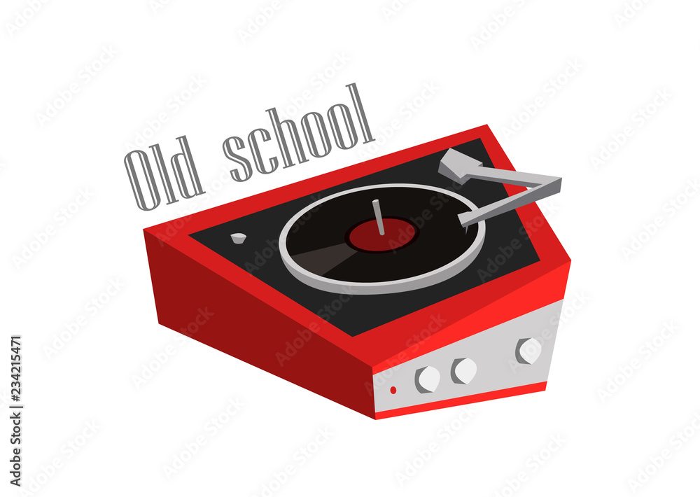 Fototapeta premium Old school concept.Retro old music player.