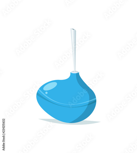 Blue rubber enema with shadow.