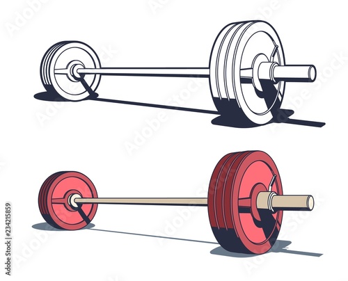Weightlifting powerlifting or bodybuilding barbell