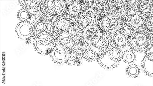 Background consisting of gears. Blueprint Style