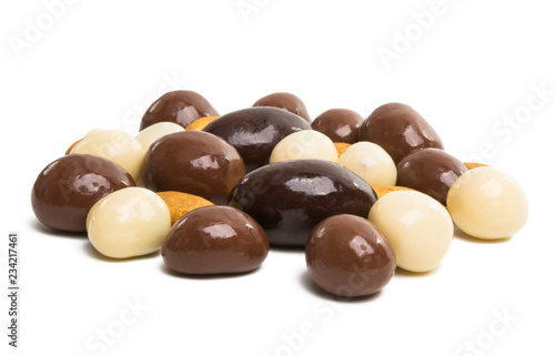 nuts in chocolate isolated