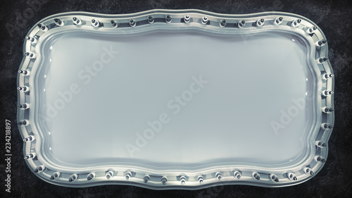 White marquee board sign 3D rendering