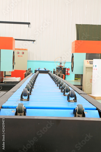 transmission device in the production line in a factory