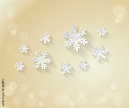 Fototapeta Naklejka Na Ścianę i Meble -  Christmas background with paper snowflakes