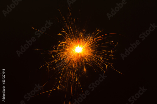 The beautiful sparklers on black background