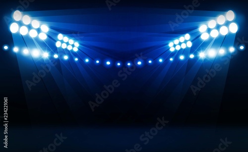 Bright stadium arena lights vector design. Vector illumination