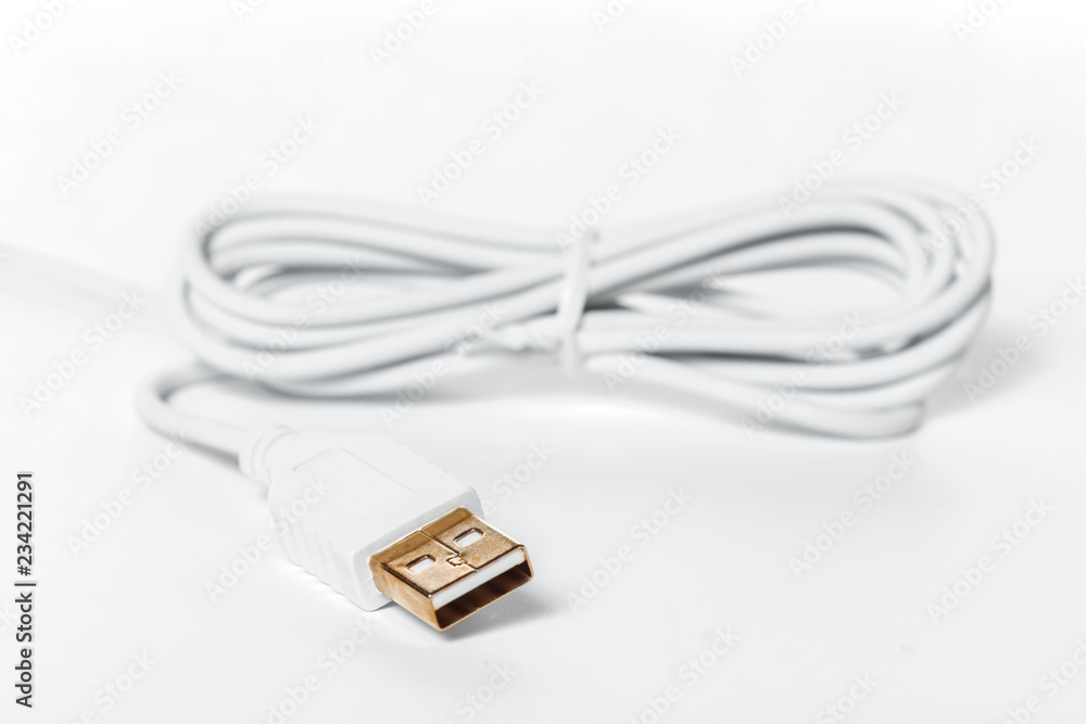 Close up view of a USB cable Close up view of a USB cable