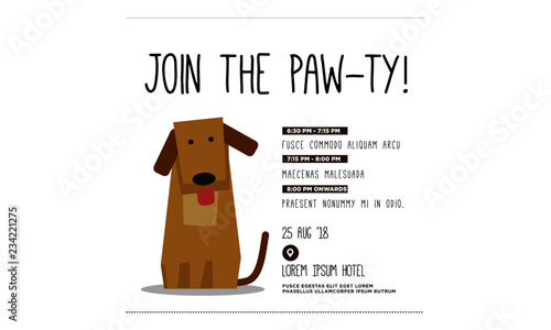 Join the Paw-ty Time Party Invitation Design with Dog Illustration
