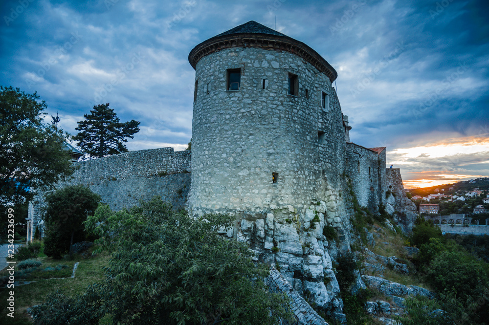 On a hill with a beautiful view, lies the Old Castile of Trstat, Croatia.