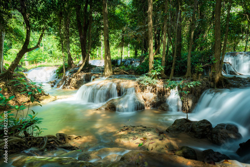 Fototapeta Naklejka Na Ścianę i Meble -  Landscape view of Kroeng Krawia Waterfall.