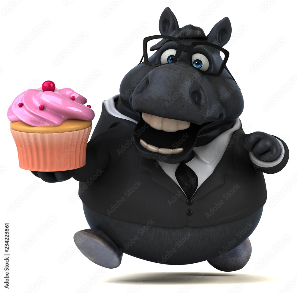 Naklejka premium Fun horse - 3D Illustration