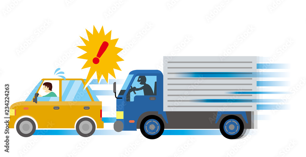 Vetor Do Stock あおり運転のイメージイラスト 危険運転 道交法違反 自動車のイラスト ベクターデータ Adobe Stock