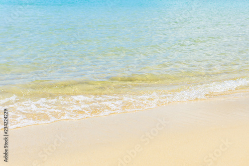 white sand beach soft wave blue ocean clam sea beautiful background