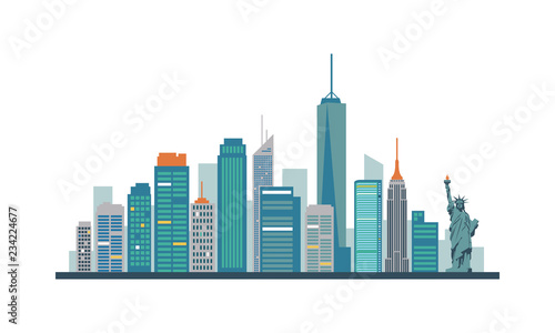New York city flat landscape vector