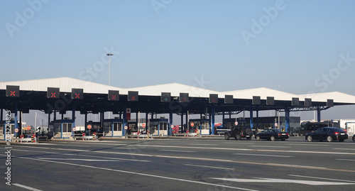 Schilderij op canvas Border control customs international crossing