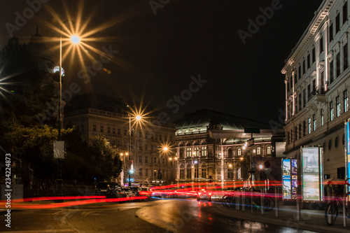 Night view on National Opera theater in Vienna  Austria