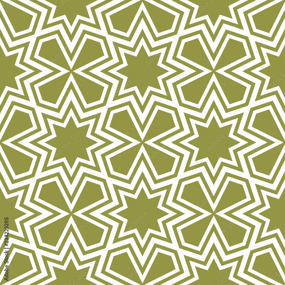Olive green and white geometric print. Seamless pattern Olive green and white geometric print. Seamless pattern