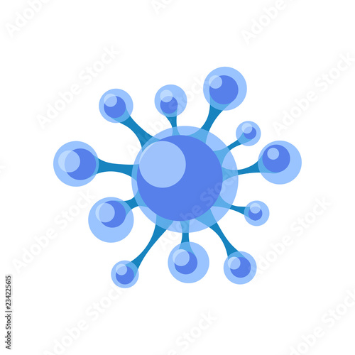 Human immunodeficiency virus under microscope. Biological agent. Flat vector element for educational book