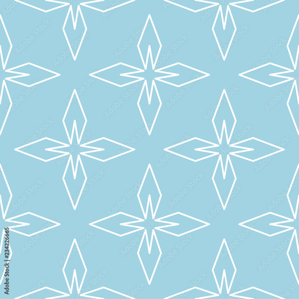 Geometric ornament. Navy blue and white seamless pattern Geometric ornament. Navy blue and white seamless pattern