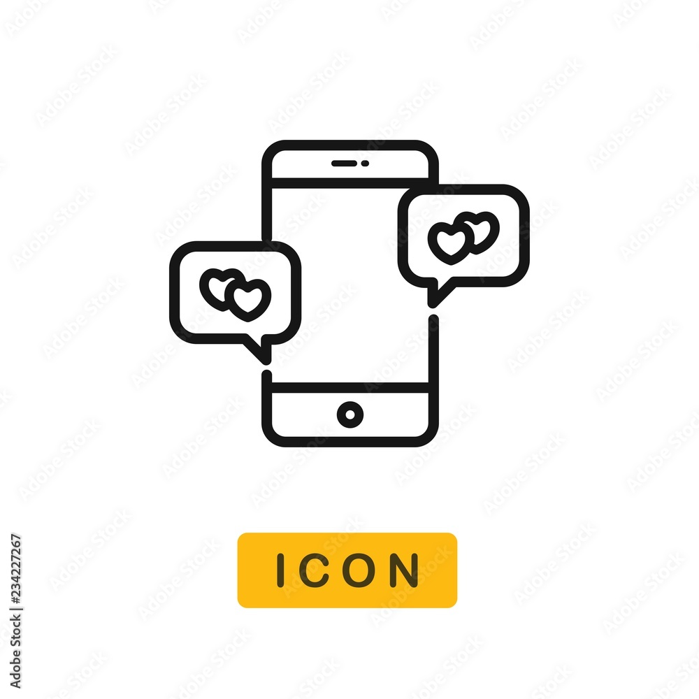 Chat valentines day vector icon Chat valentines day vector icon