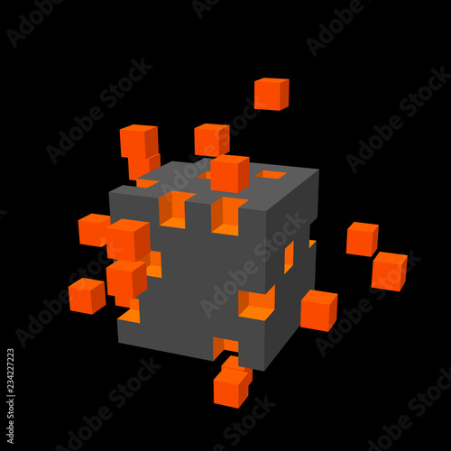 Cube from small cubes. Big ...