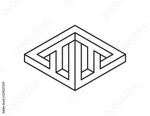 Impossible object. Isolated...