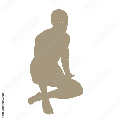 Man sitting on the ground. ...