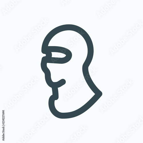 Balaclava icon, sport motorcycle mask  balaclava vector icon