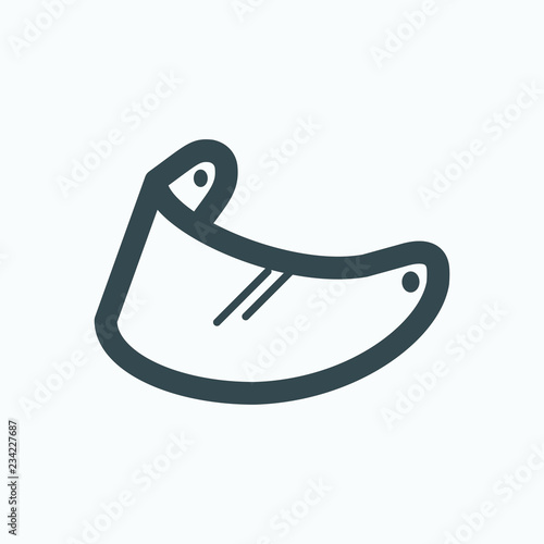 Motorcycle helmet visor vector icon