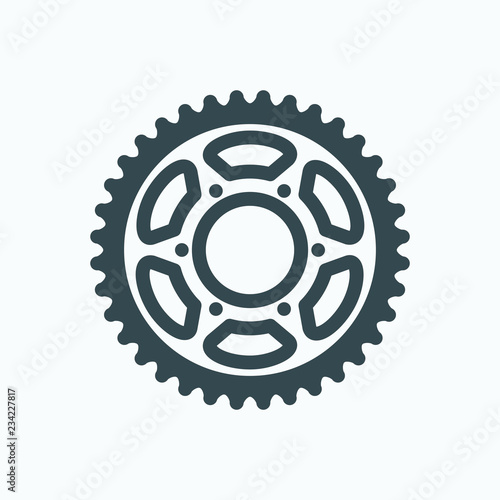 Motorcycle sprocket icon, bike sprocket vector icon