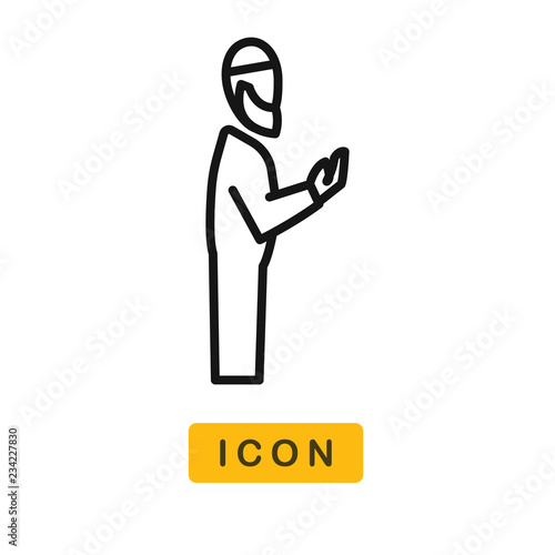 Namaz islamic prayer vector icon