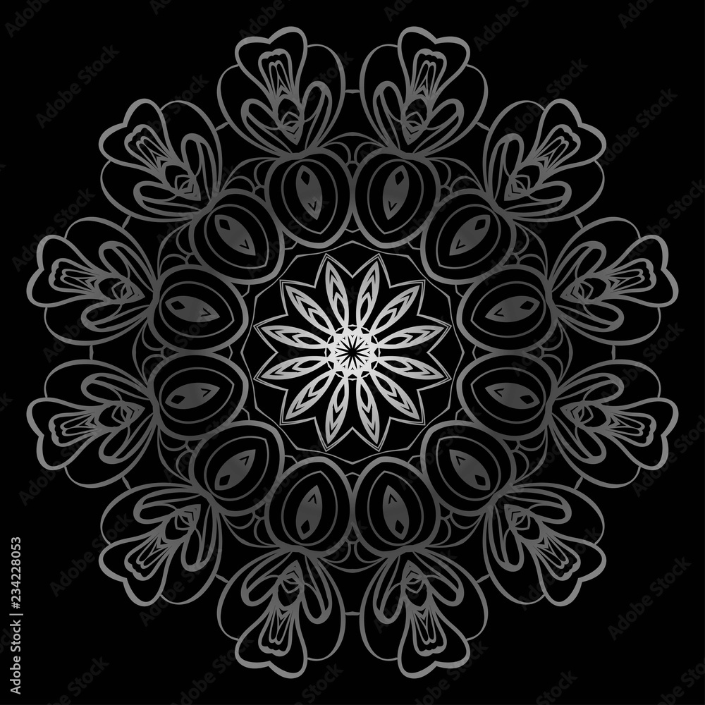 Modern floral vector ornaments. Decorative flower mandala. vector illustration.