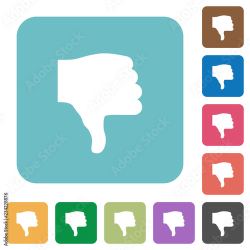 Thumbs down rounded square flat icons
